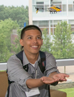 A student's completed helicopter takes flight at NYLF Engineering.